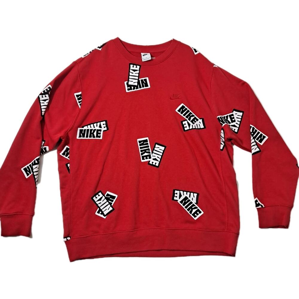 Nike Red Sweatshirt Size XL With Nike Logos